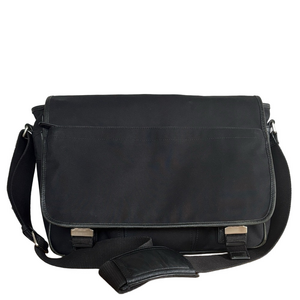 Coach Black Canvas Nylon & Leather Trim Messenger Bag – Style No. C25-6413